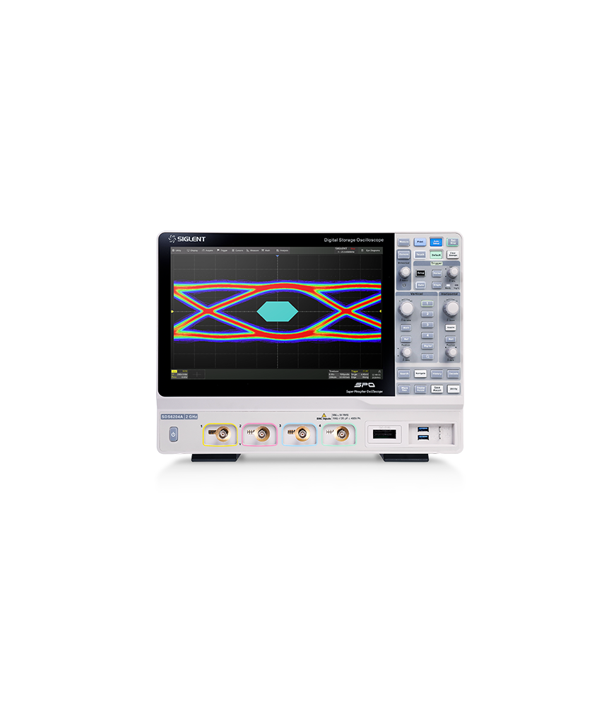 Vue de la face avant de l'oscilloscope siglent SDS6204A