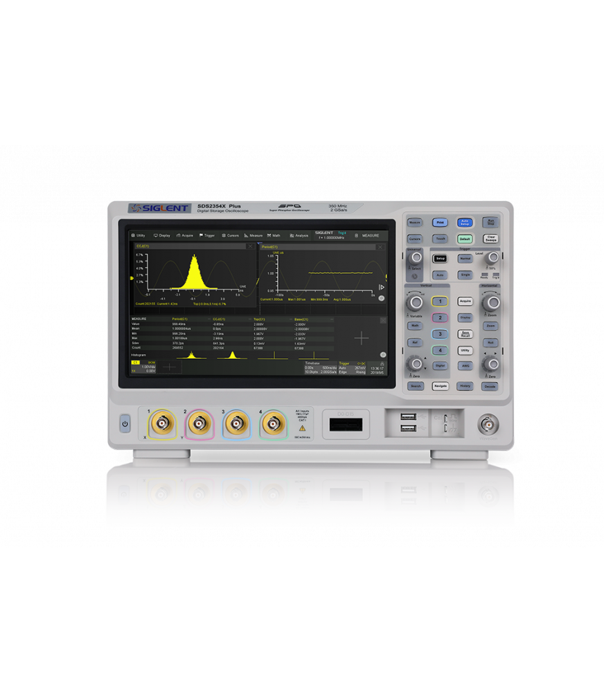 Vue de la face avant de l'oscilloscope siglent SDS2354X-Plus