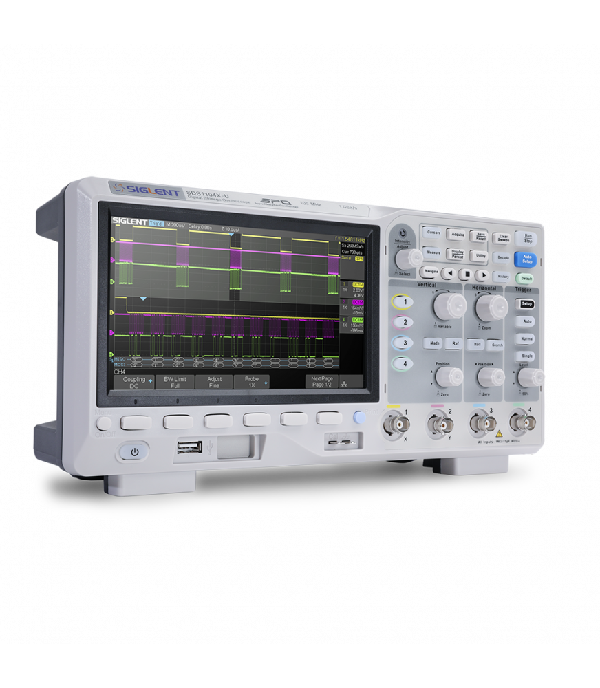 Siglent SDS1104X-U Oscilloscope 4x100 MHz Voies 4 MHz 100 Fonctions ...